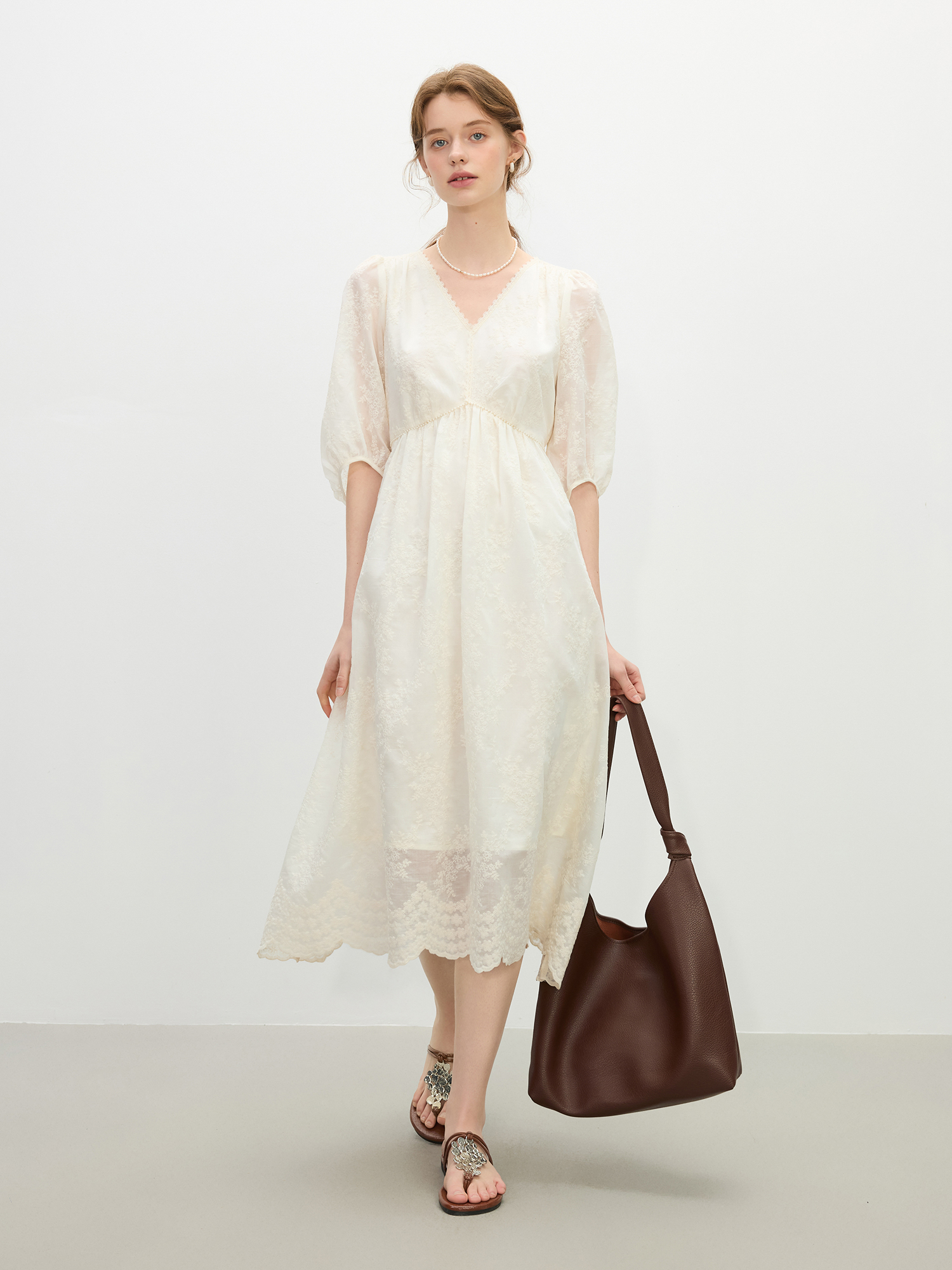 Women Formal Wear H&M - FSLE French Jacquard Lace Maxi Dress