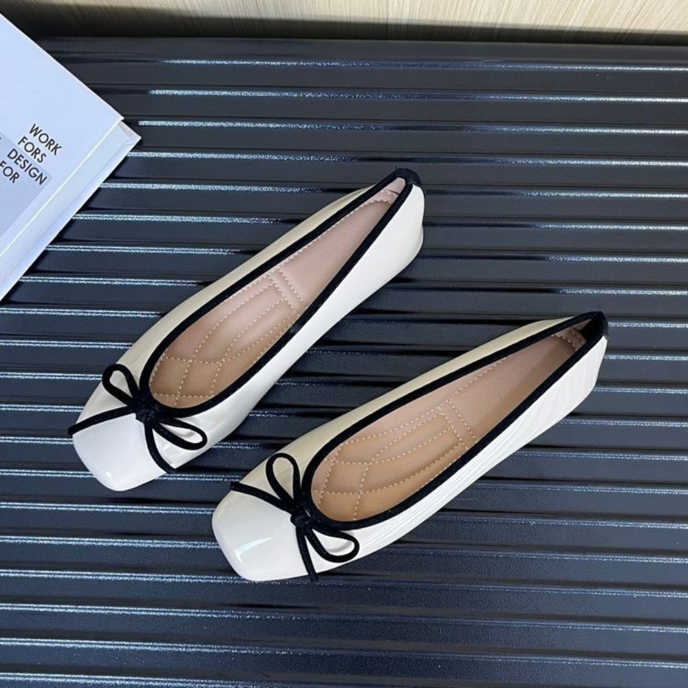 Women Formal Wear For Office - Women Nude Pink Patent Leather Ballet