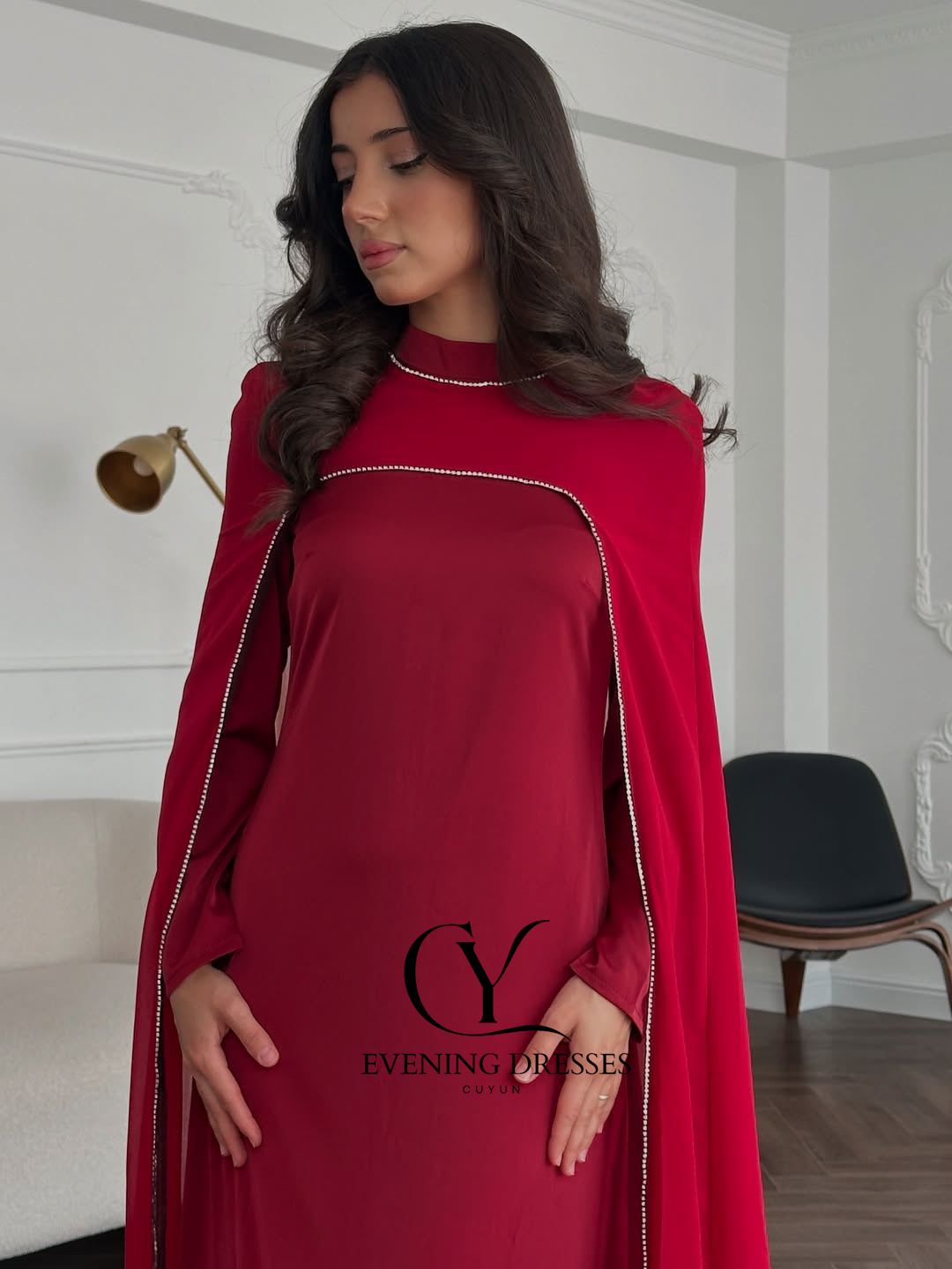 CUYUN Red Saudi Women Evening  - Women Formal Wear Dubai avis et prix