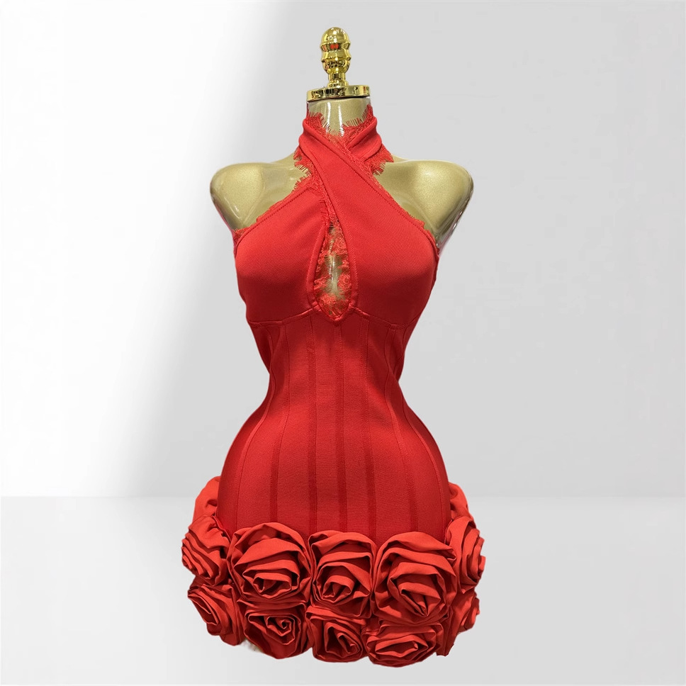 Stereo Bud Glam Neck Waist Red - Women Formal Wear H&M avis et prix