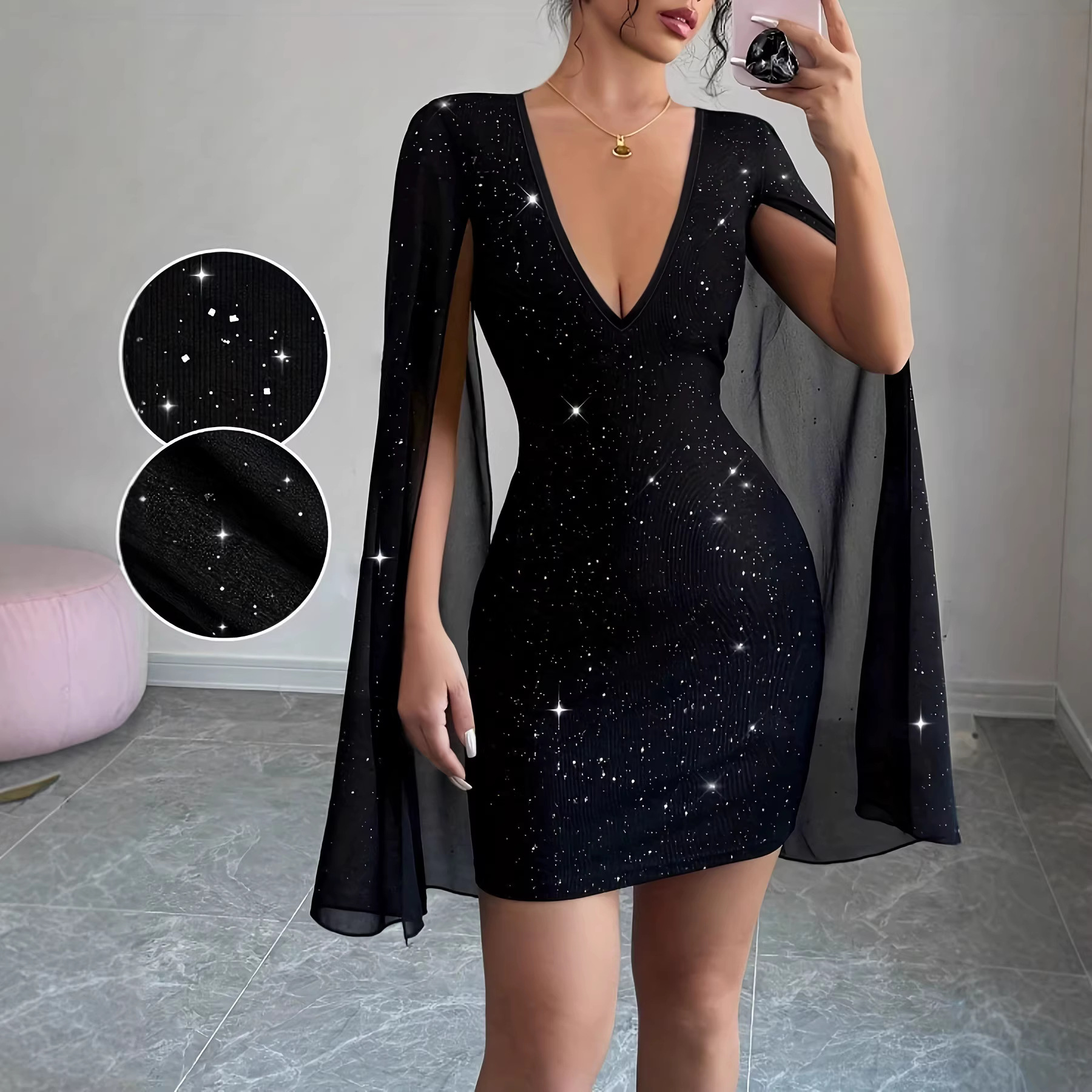 V Neck Bodycon Midi Dress Eleg - Woman Formal Wear avis et prix