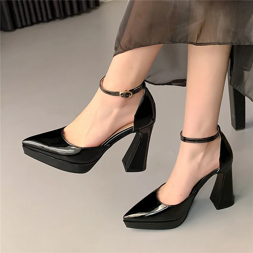Red Black Patent Leather Platf - Women Formal Wear For Office avis et prix