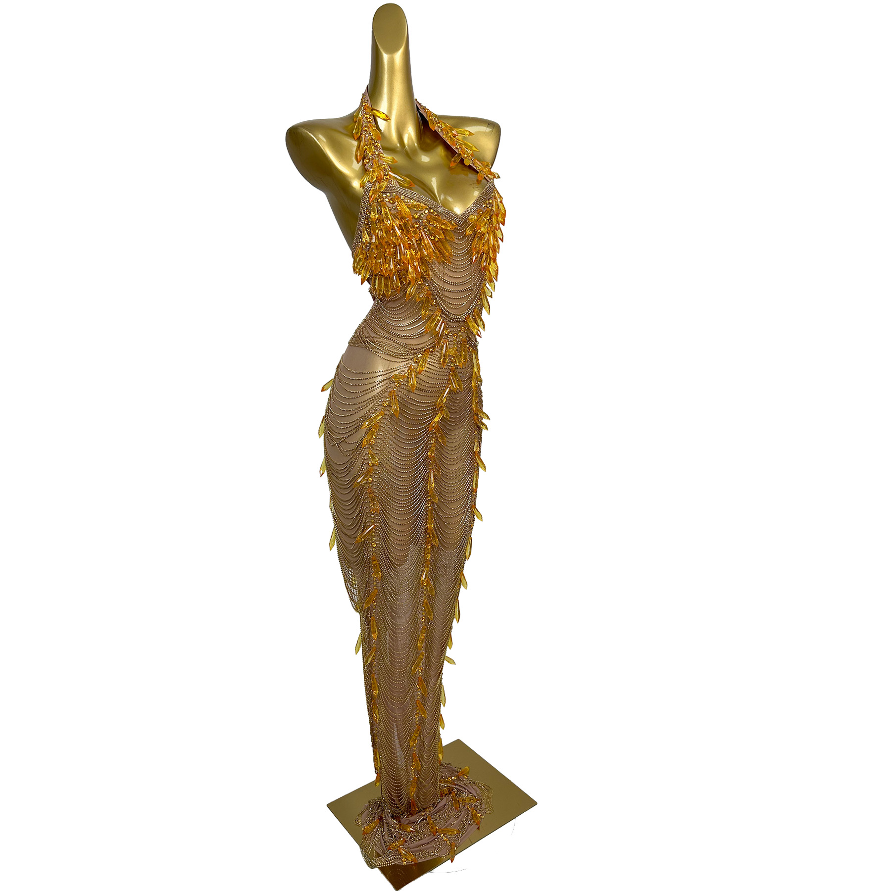 Gold Backless Diamond Tassel E - Women'S Formal Wear Plus Size avis et prix