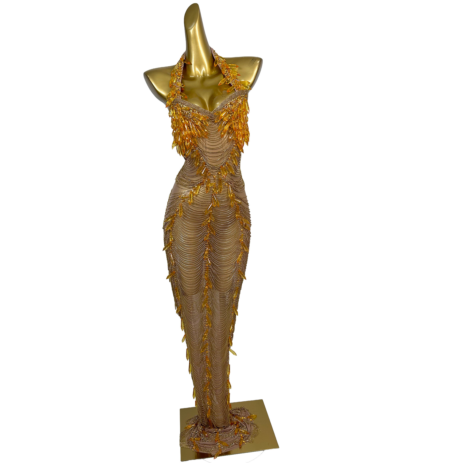 Gold Backless Diamond Tassel E - Women'S Formal Wear Plus Size avis et prix