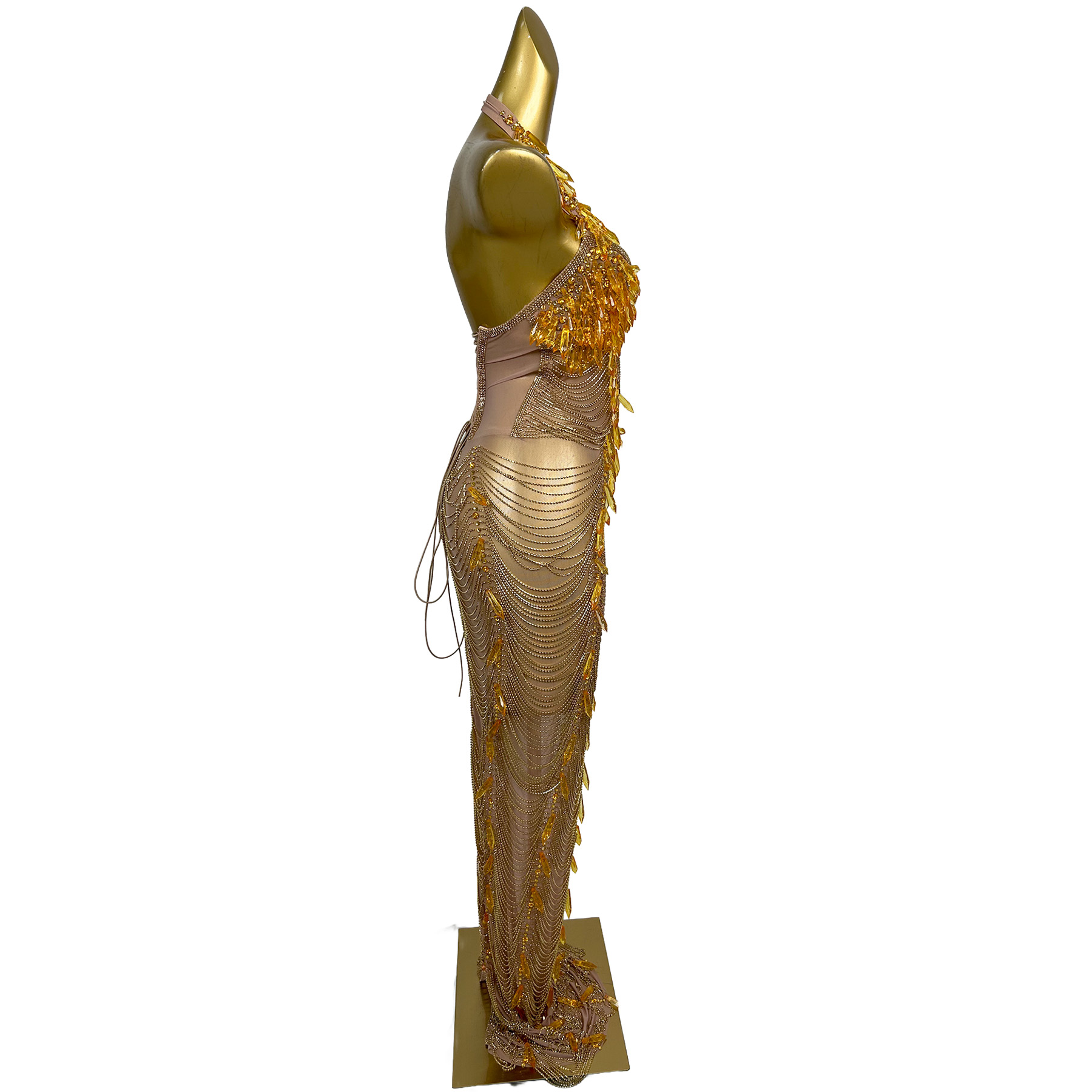 Gold Backless Diamond Tassel E - Women'S Formal Wear Plus Size avis et prix