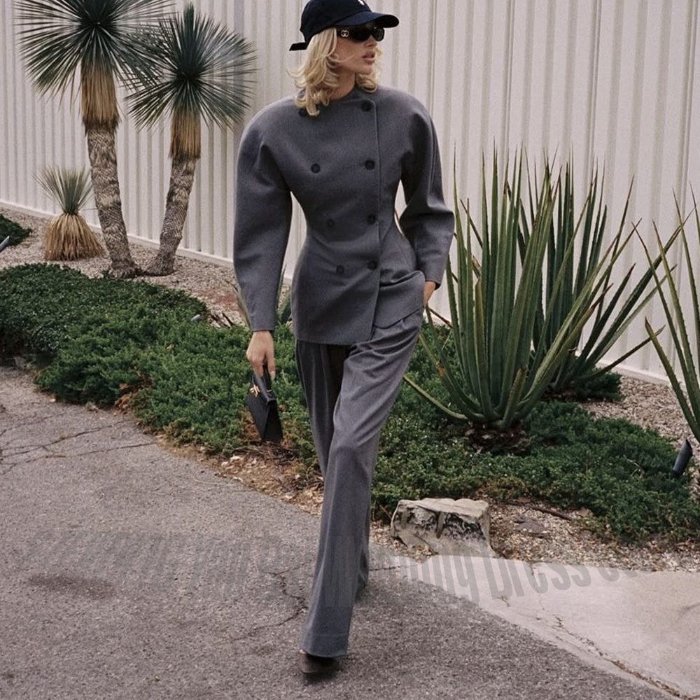 Classic Grey Women's Suit Set  - Women Formal Wear Outfits avis et prix