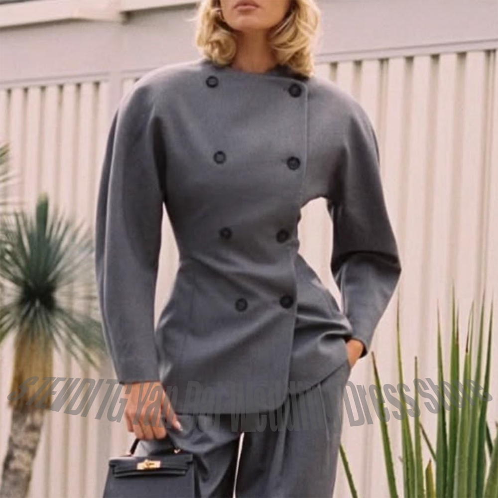 Classic Grey Women's Suit Set  - Women Formal Wear Outfits avis et prix