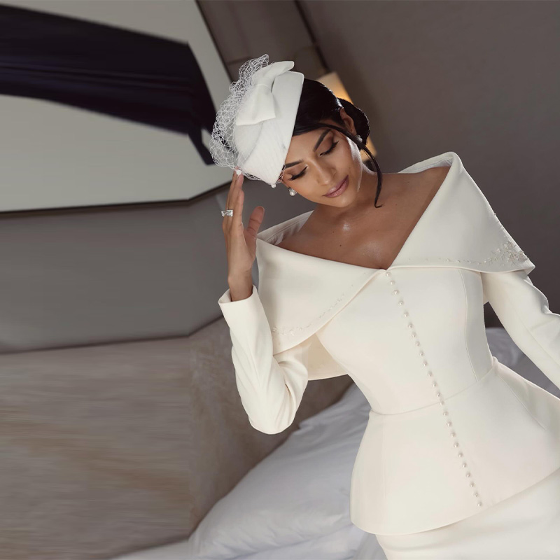 Elegant French White Peplum Tw - Woman Formal Wear avis et prix