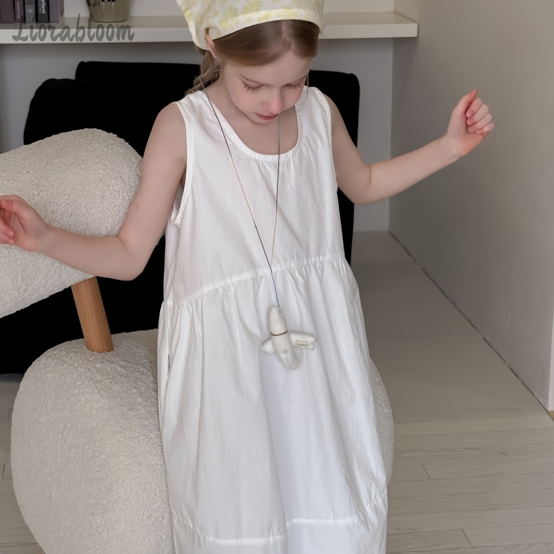 Girls' White Dress Simple Maxi - Woman Formal Wear avis et prix