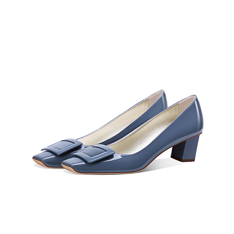 Elegant Blue Square Buckle Pum - Women Formal Wear For Office avis et prix