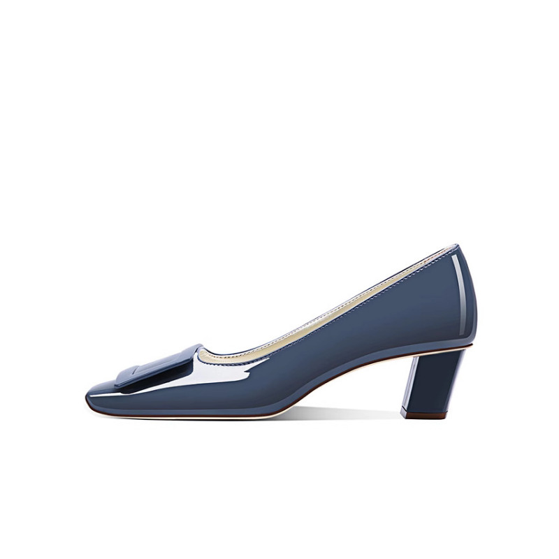 Elegant Blue Square Buckle Pum - Women Formal Wear For Office avis et prix