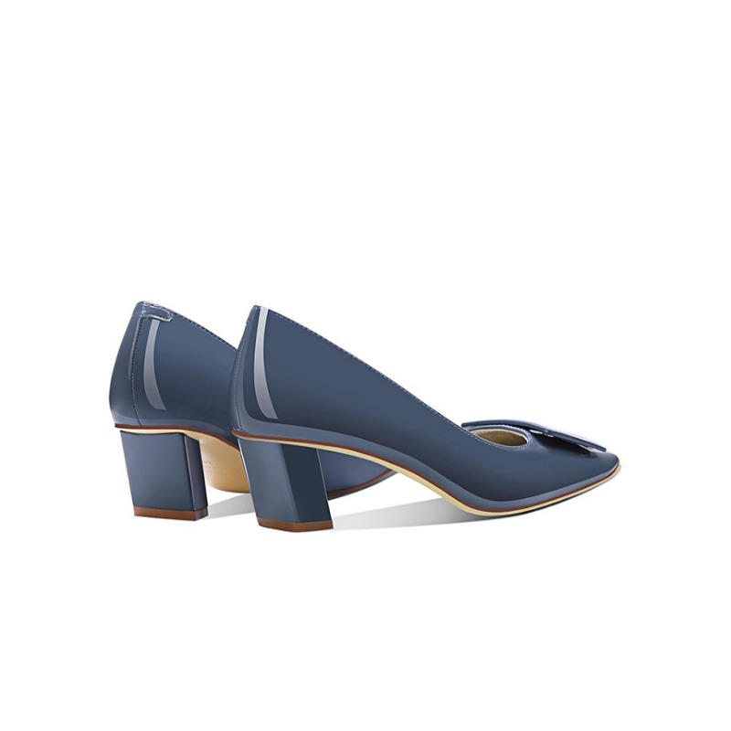 Elegant Blue Square Buckle Pum - Women Formal Wear For Office avis et prix
