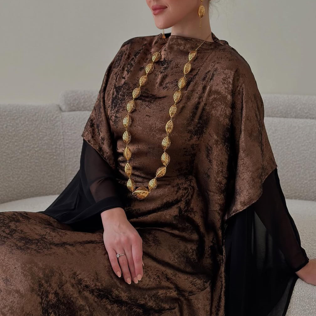 Modest Metallic Abaya Evening  - Women Formal Wear Dubai avis et prix