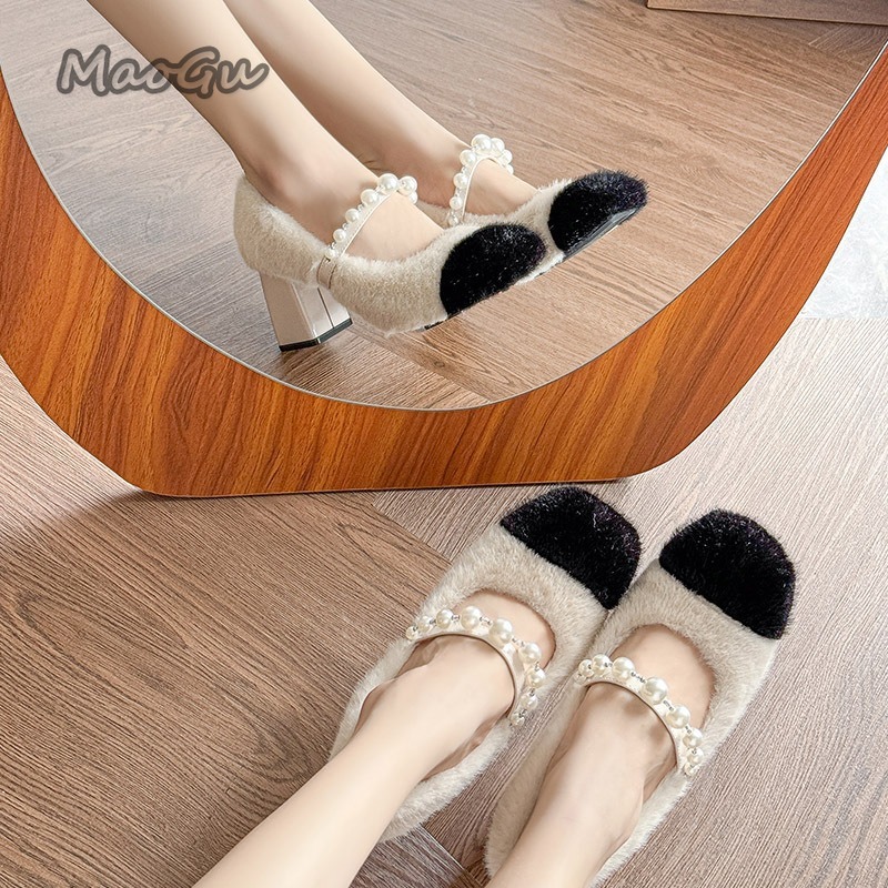 Chunky Heel Women's Furry Shoe - Women Formal Wear For Office avis et prix