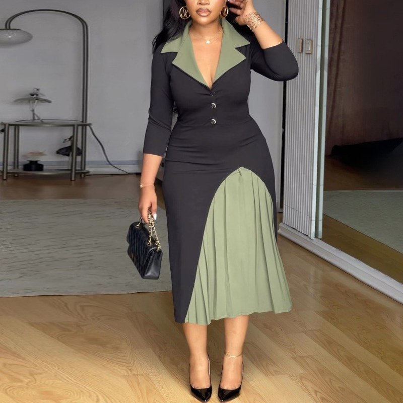 Fashion Color Block A Line Dre - Women Formal Wear H&M avis et prix