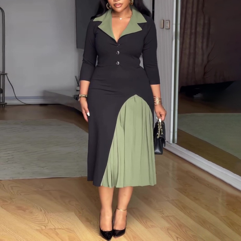 Fashion Color Block A Line Dre - Women Formal Wear H&M avis et prix