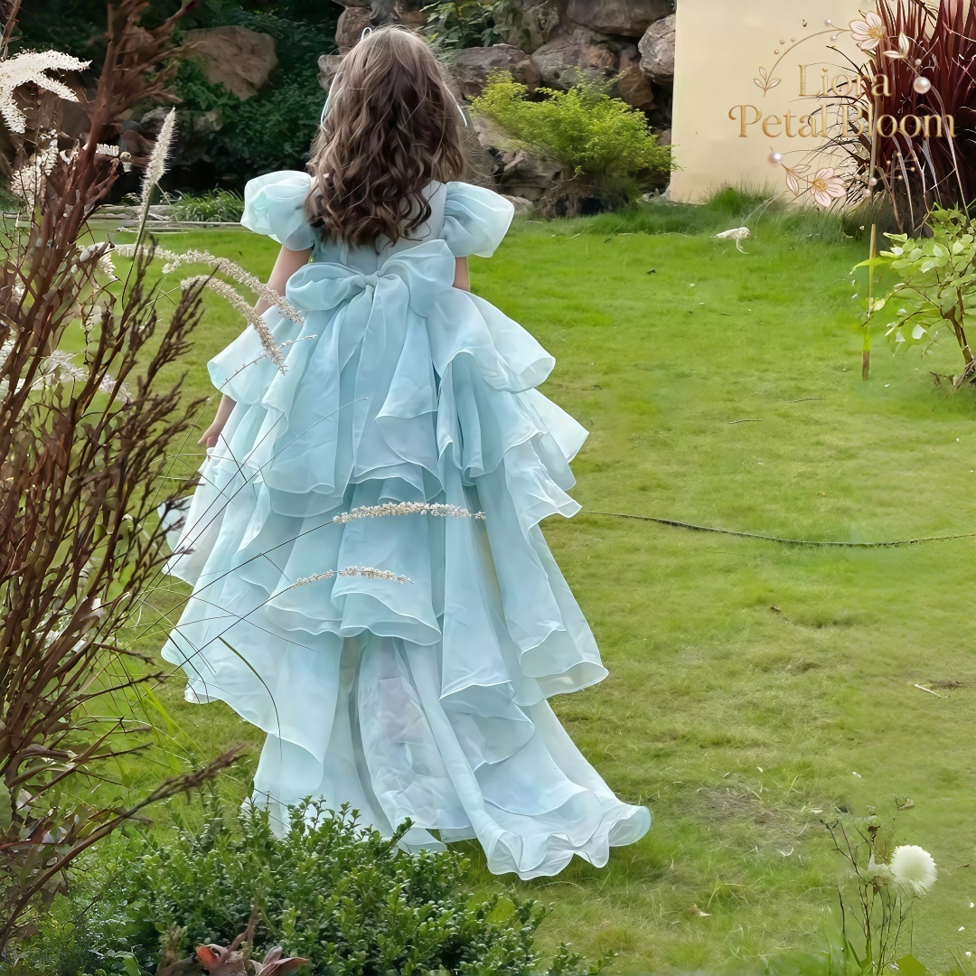 Blue Tulle Gown  Girls' Bow Pa - Woman Formal Wear avis et prix