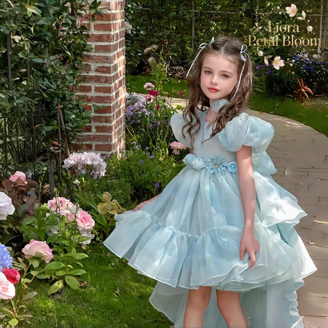 Blue Tulle Gown  Girls' Bow Pa - Woman Formal Wear avis et prix